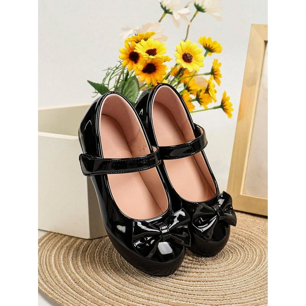 Girls‎ Kids School Bowknot Flats Black Shoes US 12.5 Comfort Lightweight Uniform